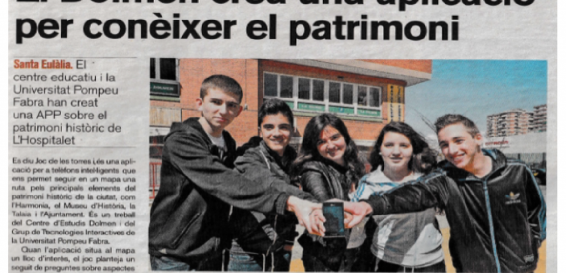 APP Patrimoni Historic LHospitalet creada per CE DOLMEN_Retalls premsa CE DOLMEN (18 x 15 cm) escanejat
