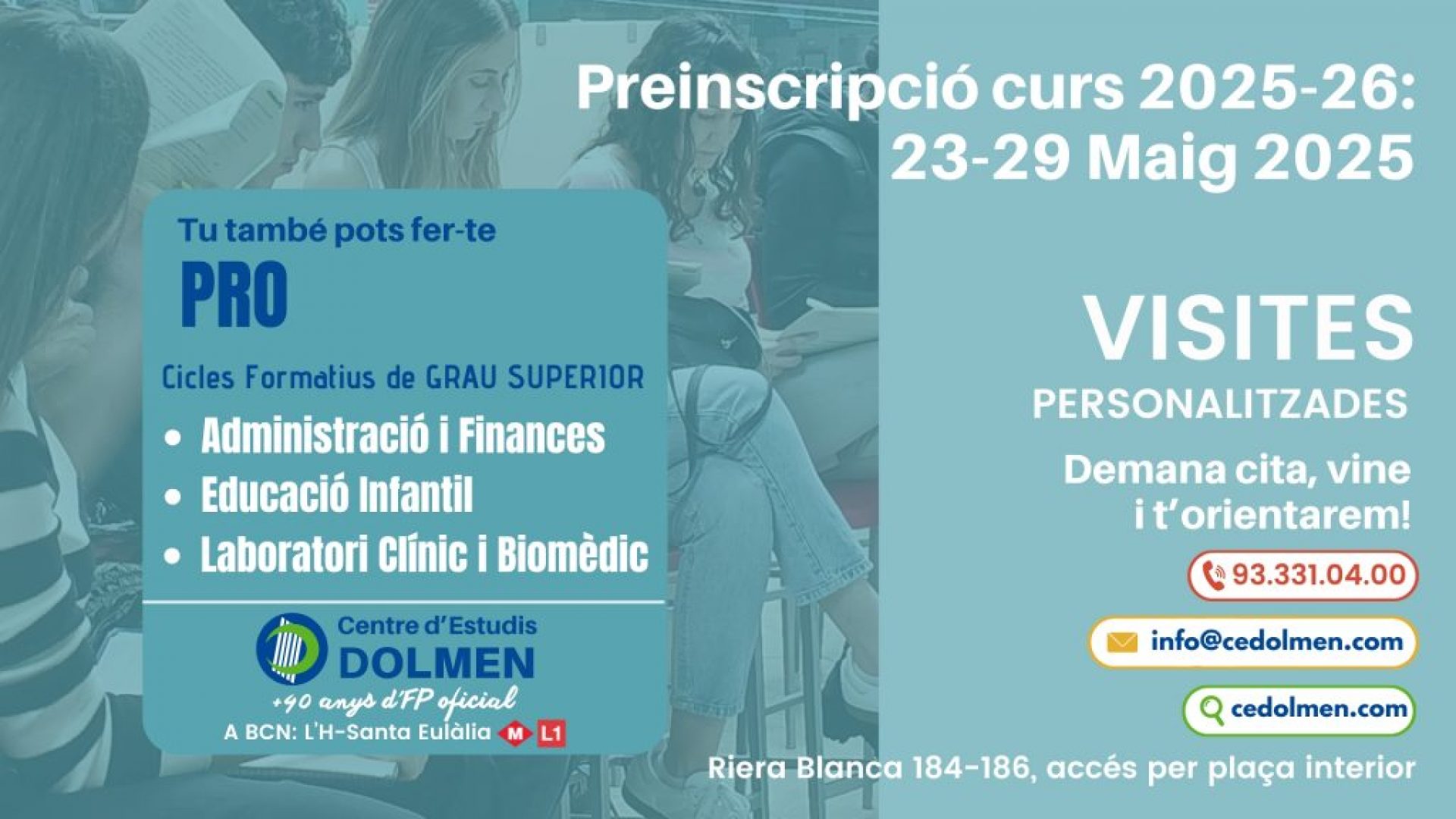 Anuci PPreinscripcio CFGS CE DOLMEN 2025 1