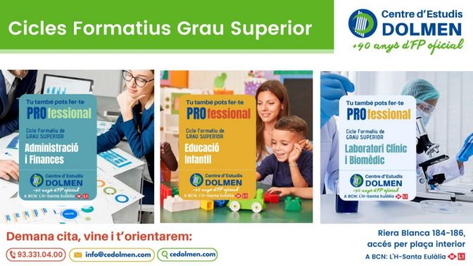 Cicles Formatius Grau Superior Concertats CE DOLMEN Hospitalet de Llobregat v3