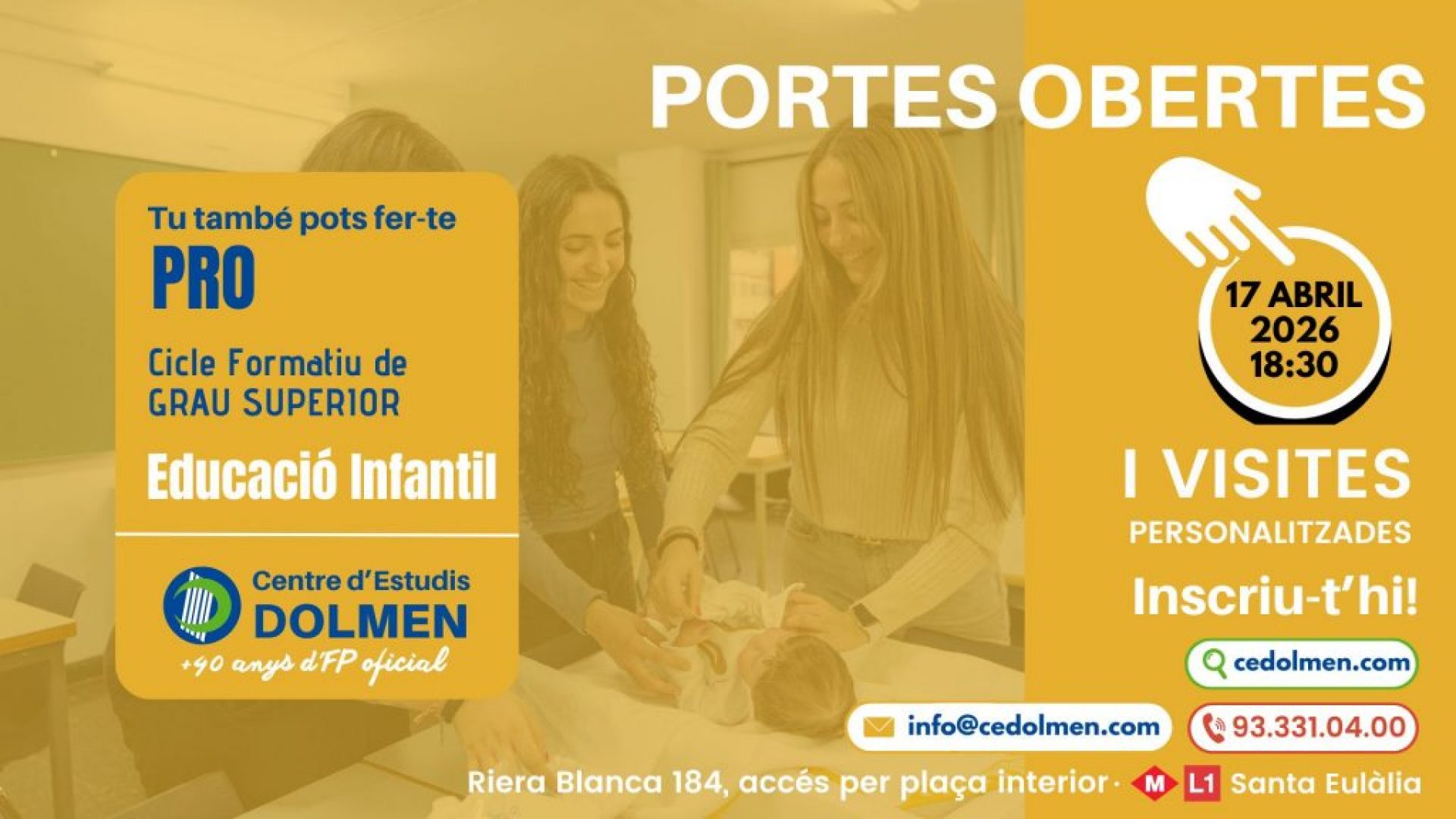 Portes Obertes 26-27 CFGS Educació Infantil CE DOLMEN 17 abril 2026