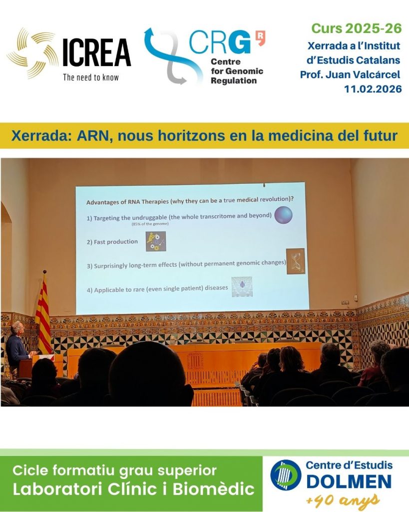 Sortida 11 FEBRER CFGS Laboratori CE DOLMEN IEC ICREA CRG xerrada ARN 14