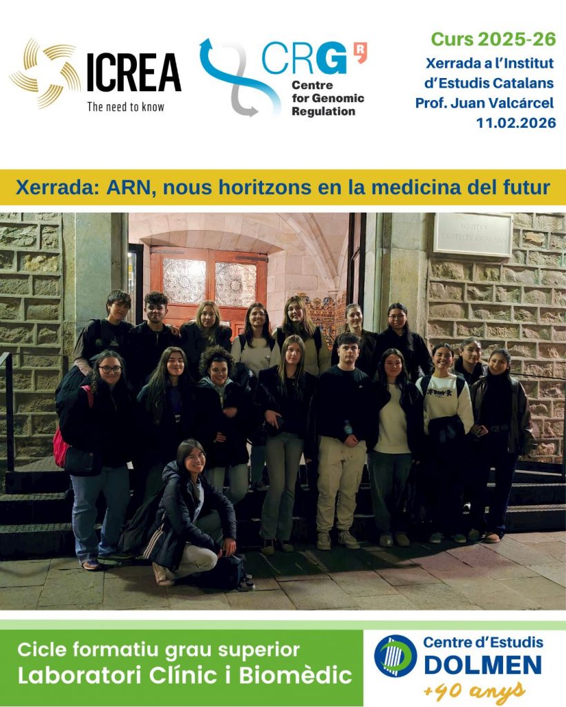 Sortida 11 FEBRER CFGS Laboratori CE DOLMEN IEC ICREA CRG xerrada ARN 16
